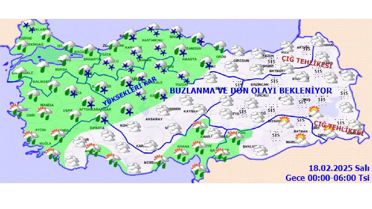 18 Şubat 2025 Türkiye Genelinde Kar ve Sağanak Yağış Bekleniyor!