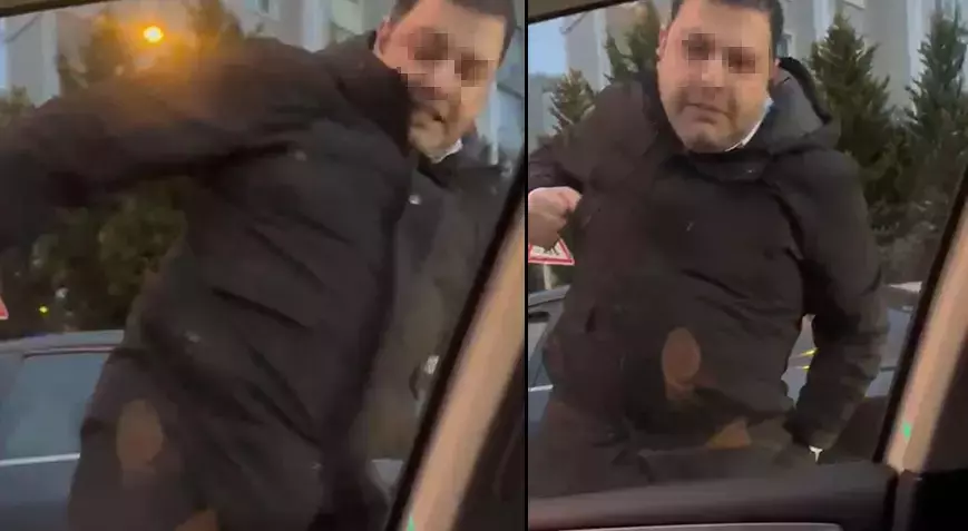 Kadın Sürücüye Yumruklu ve Tekmeli Saldırı! O Anlar Kamerada