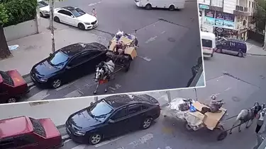 Esenyurt’ta At Arabasıyla Kaza Kamerada: Otomobile Çarpıp Kaçtılar