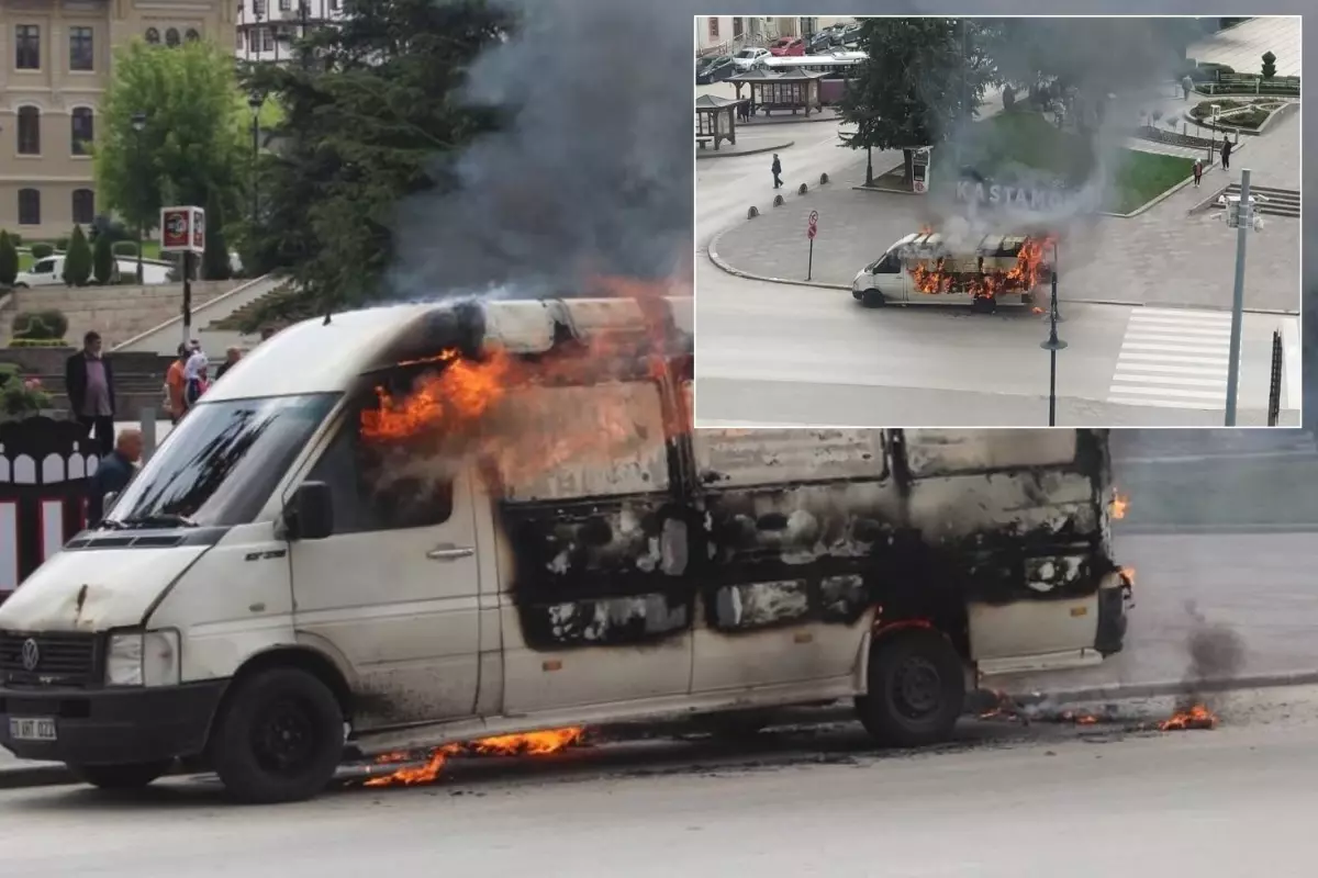 Kastamonu’da Denetim Sırasında Öfkeli Sürücü Aracını Ateşe Verdi