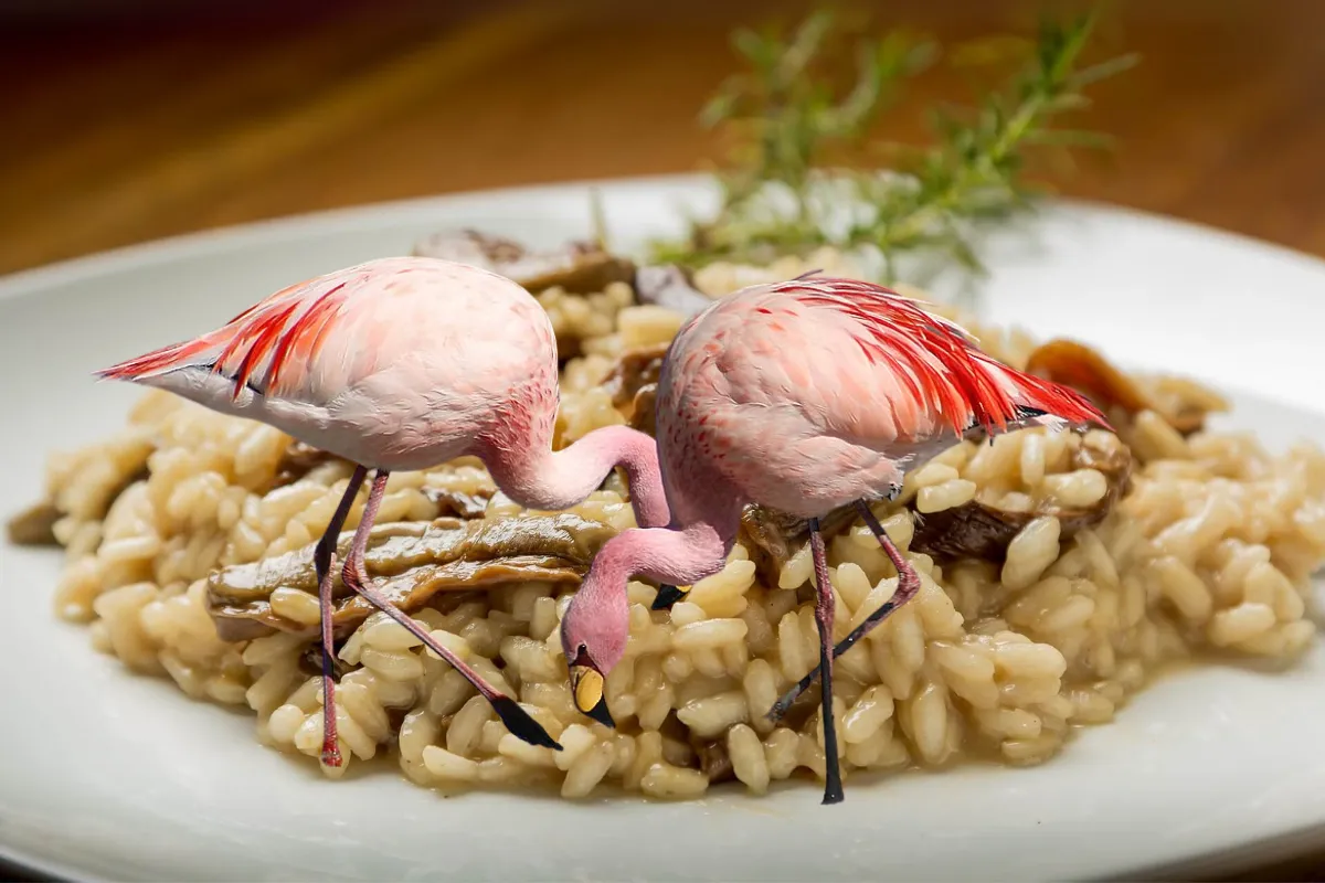 Risotto pirinç tarlaları flamingoların istilasıyla zarar görüyor