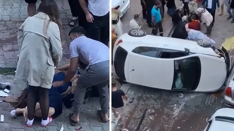 İstanbul'da Freni Boşalan Araç Devrildi: 4 Kişi Yaralandı, Sokakta Maddi Hasar Oluştu