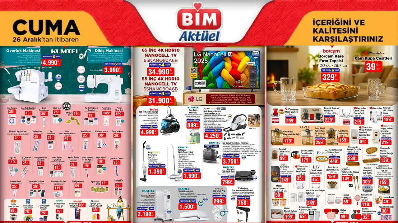 BİM 26 Aralık 2025 Aktüel Ürünler Kataloğu Yayınlandı