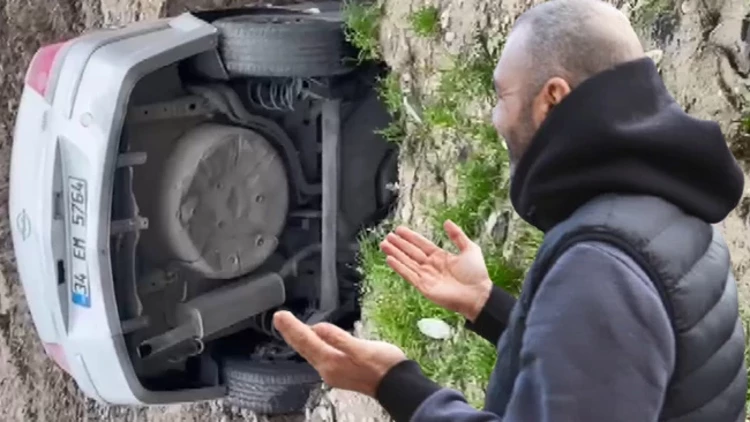 Esenyurt’ta Otomobil Göçüğe Gömüldü: Sahibinden Şaşırtan Tepki