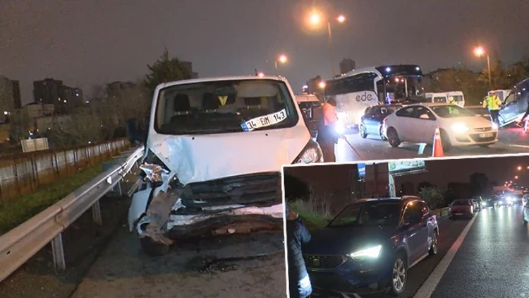 Ümraniye TEM'de Zincirleme Kaza: 8 Araç Birbirine Girdi, Trafik Kilitlendi
