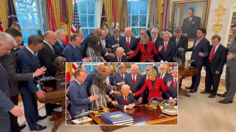 Beyaz Saray’da Trump İçin Oval Ofis’te Dua Edildi
