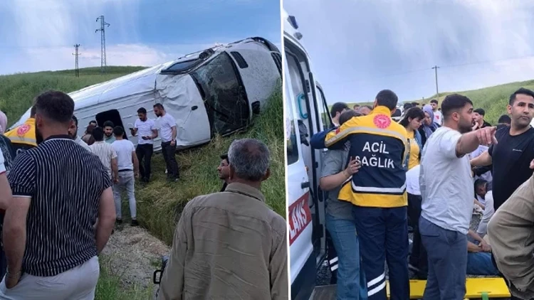 Diyarbakır-Silvan Karayolunda Minibüs Devrildi: 15 Kişi Yaralandı
