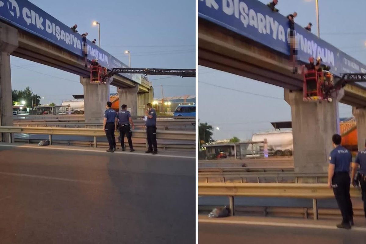 Gebze'de Üst Geçitte Korkunç Olay! Yarı Çıplak Erkek Cesedi Bulundu