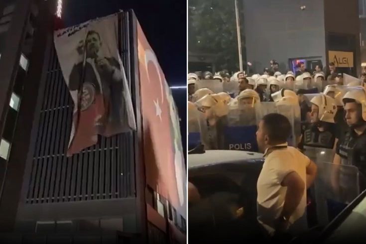 CHP İstanbul İl Başkanlığı'nda Pankart Tartışması: Gece Saatlerinde Hareketli Anlar Yaşandı