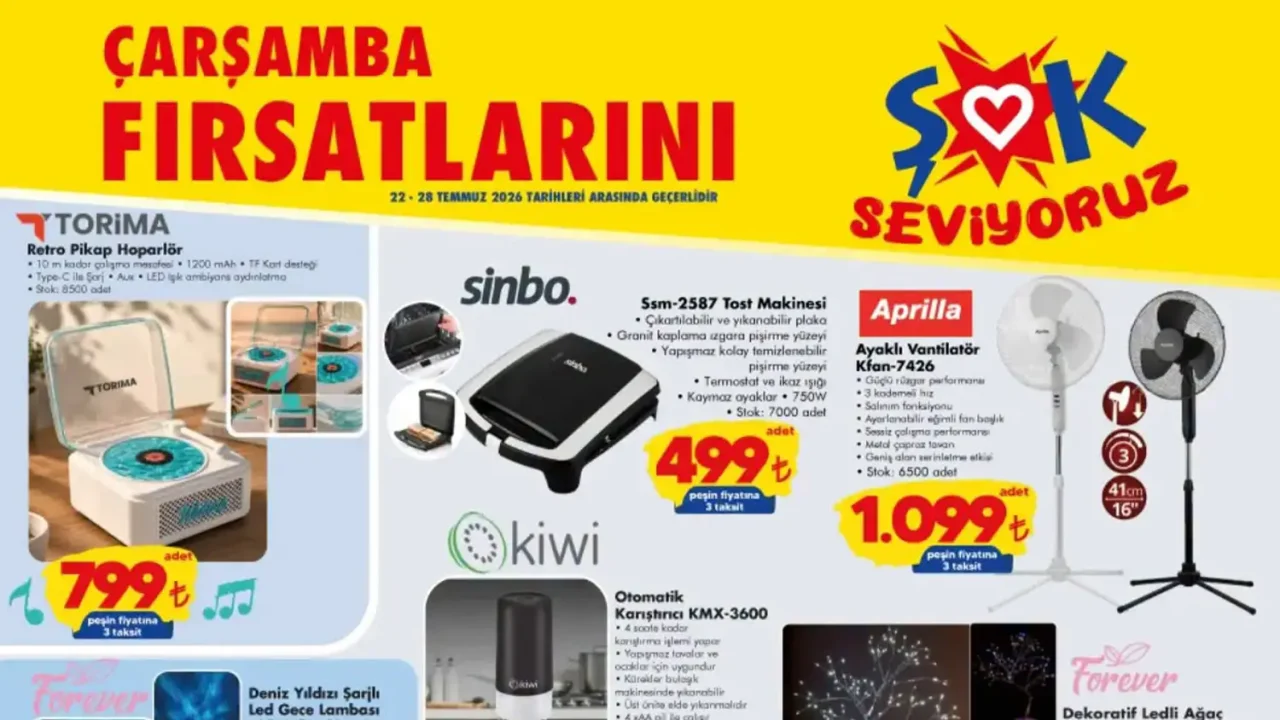 ŞOK 22 Temmuz 2026 Aktüel Ürünler Kataloğu Yayınlandı: İşte Haftanın İndirimli Ürünleri