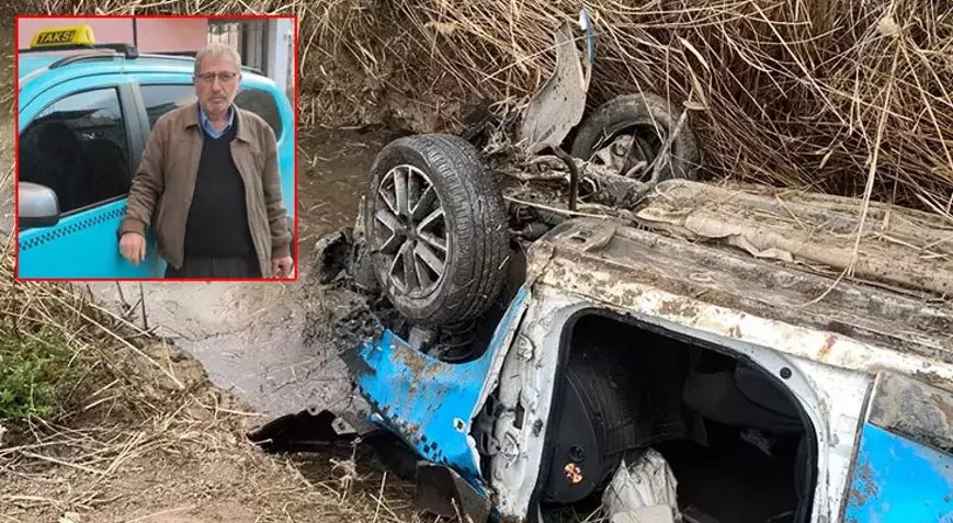 Sulama Kanalına Devrilen Taksinin Sürücüsü Hayatını Kaybetti