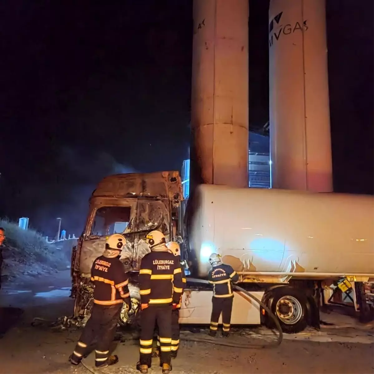 LPG Tankeri Alev Aldı, Şantiye Boşaltıldı! LPG Tankeri Alev Aldı, Şantiye Boşaltıldı!