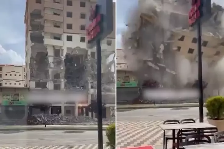 Hasarlı Binanın Yıkımı Tartışma Yarattı: Kontrollü Denildi, Toz Bulutu Kafeyi Kapladı