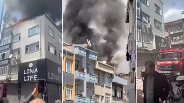 Bayrampaşa'da 5 Katlı Binanın Çatısında Yangın Paniği