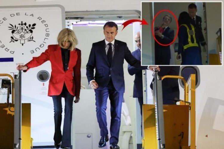 Dünyanın gözü önünde 25 yaş büyük eşinden tokat yedi! Fransa Cumhurbaşkanı Emmanuel Macron, Vietnam seyahatinde eşi Brigitte Macron'un saldırısına uğradı. Uçağın Hanoi'ye inişi sonrasında servis edilen görüntülerde eşinin Mac