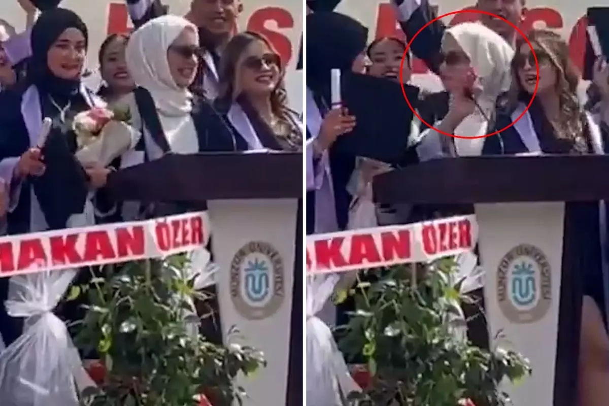 Mezuniyet Töreninde Mikrofon Açık Kalınca Renkli Anlar Yaşandı