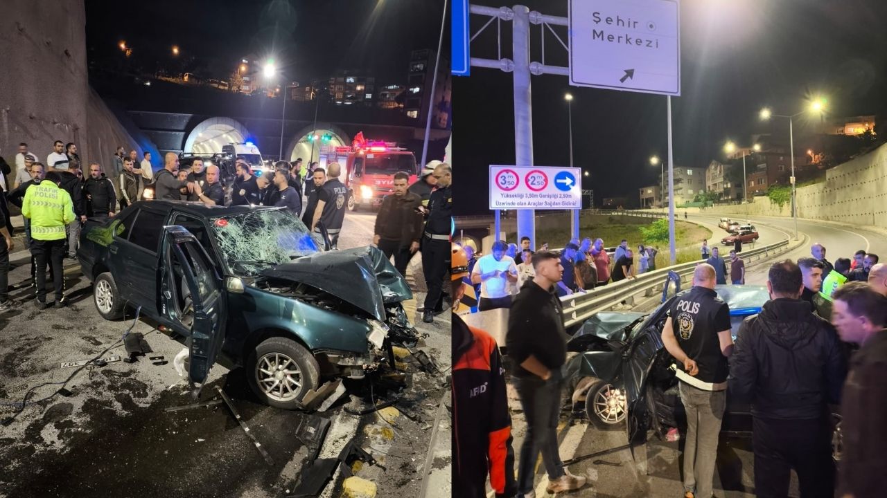 Zonguldak’ta Otomobil Refüje Çarptı: 4 Kişi Yaralandı