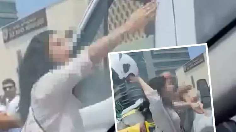 Adana’da motosikletli kadının trafik kavgası kameralara yansıdı