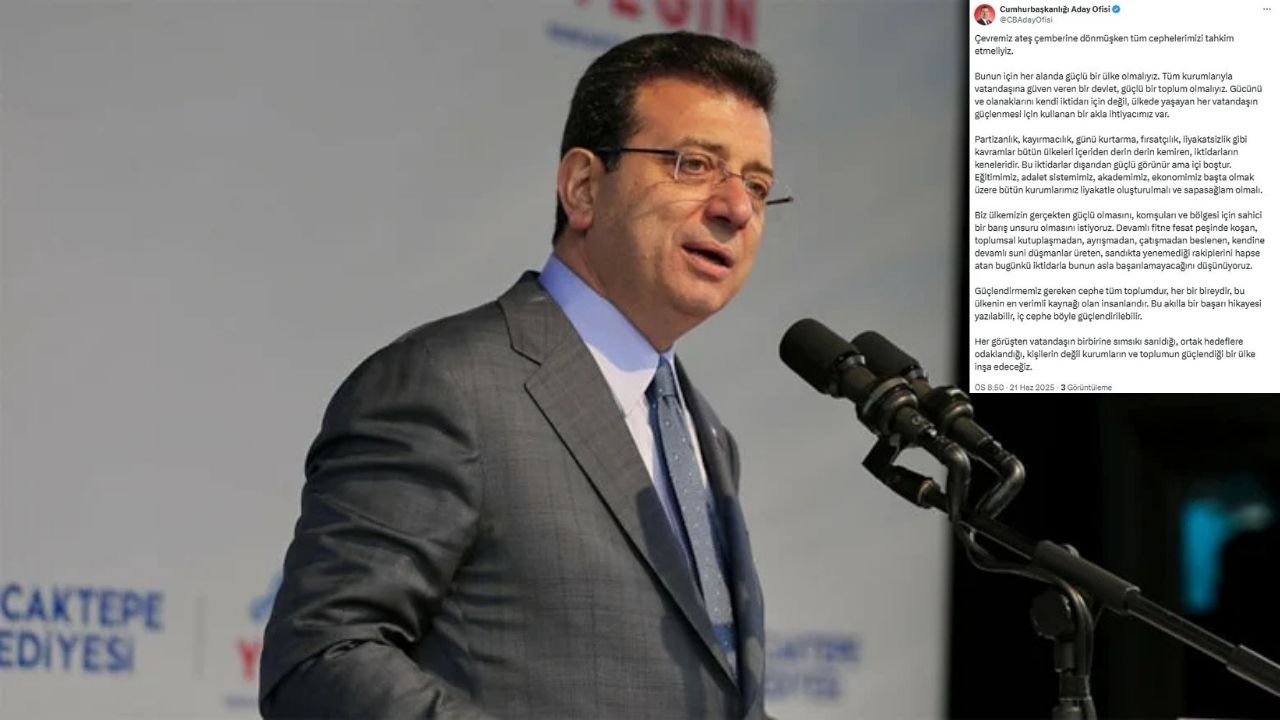 Ekrem İmamoğlu’ndan ‘İç Cephe’ Vurgusu: “Güçlü Toplumla Başarı Sağlanır”