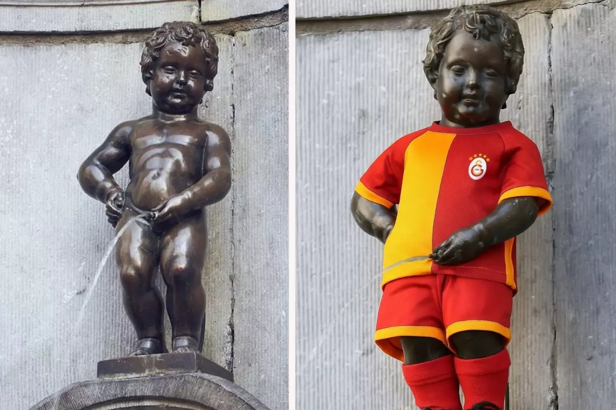 Belçika'nın Ünlü Manneken Pis Heykeli Galatasaray Forması Giyecek Belçika'nın Ünlü Manneken Pis Heykeli Galatasaray Forması Giyecek