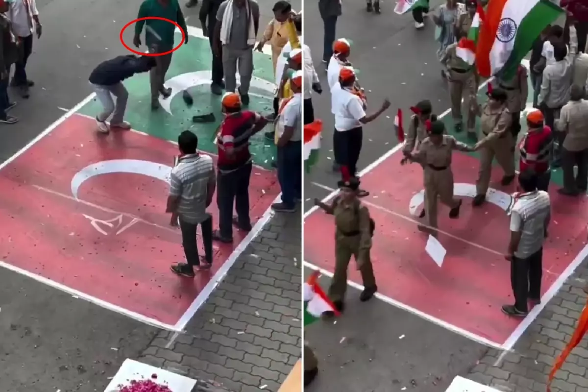 Hindistan'da Olay Yaratan Görüntü! Türk ve Pakistan Bayraklarını Ayaklar Altına Aldılar