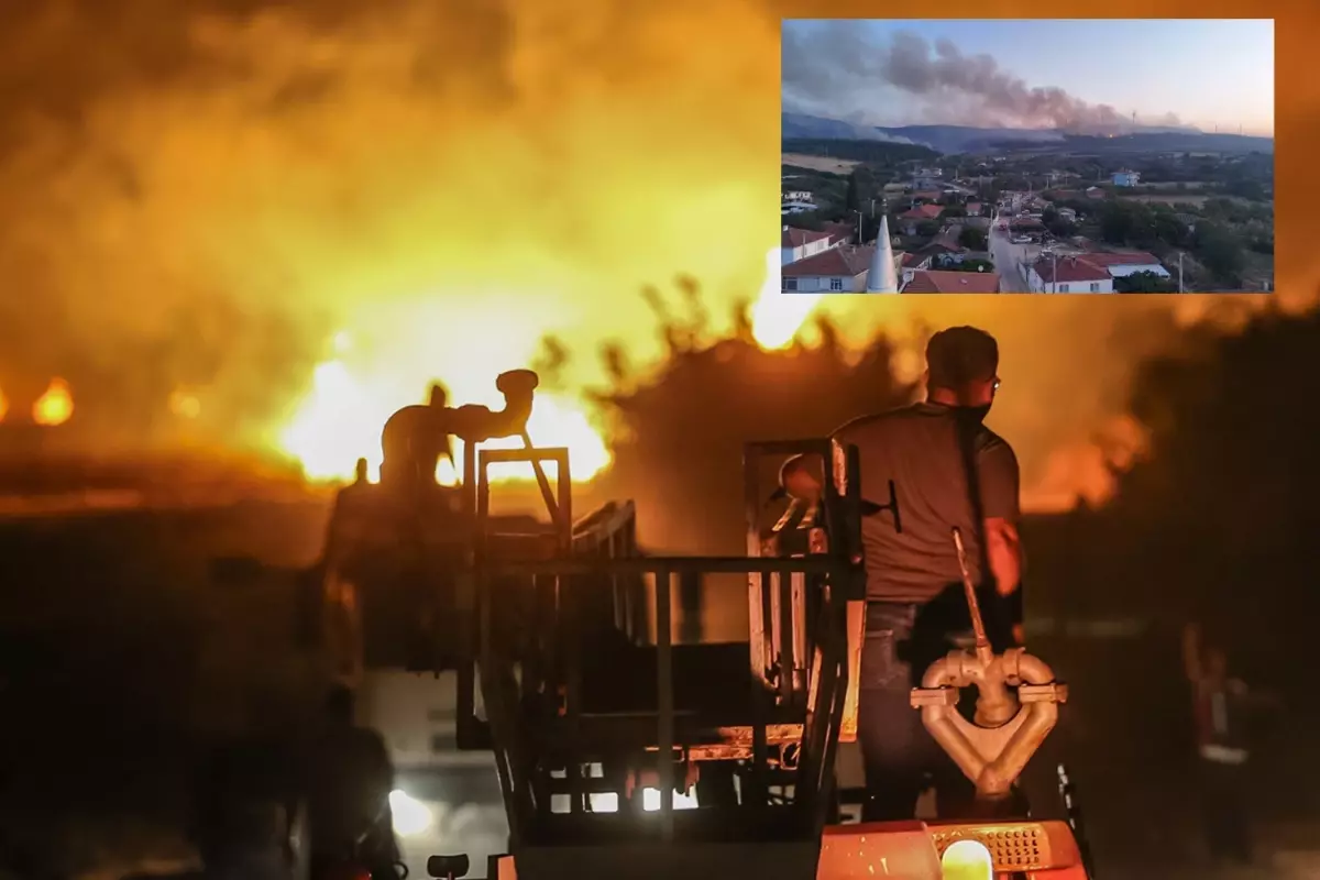 Tekirdağ ve Çanakkale'de Alevlerle Mücadele! Köyler Boşaltıldı Tekirdağ ve Çanakkale'de Alevlerle Mücadele! Köyler Boşaltıldı