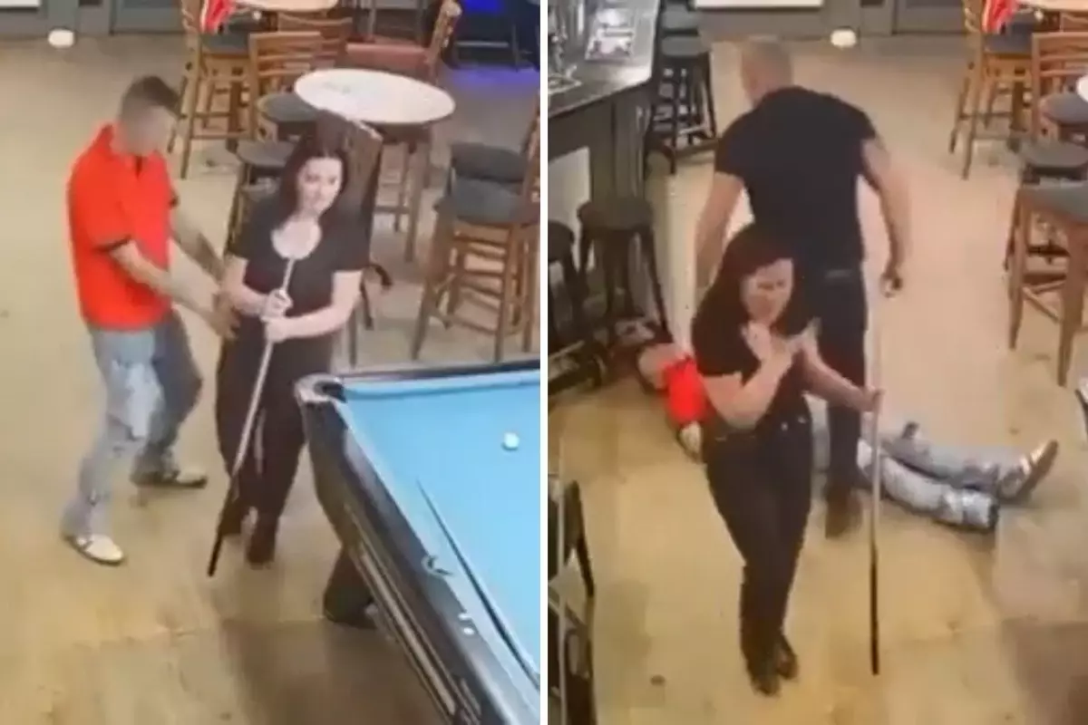 Eşine Tacizde Bulunan Kişiyi Tek Yumrukla Yere Serdi