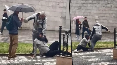 İstanbul'da Sokak Ortasında Şiddet Kamerada