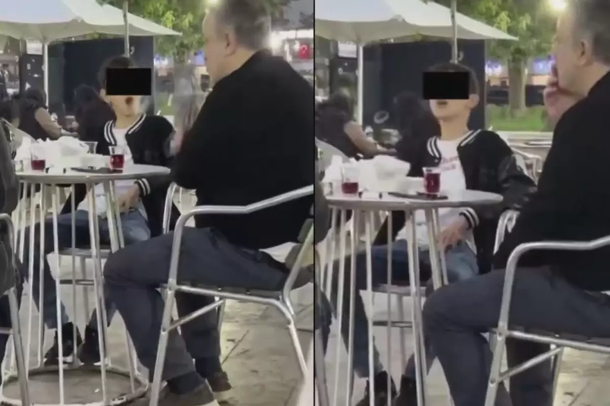 İzmit’te Küçük Bir Çocuğun Sigara İçtiği Anlar Kameraya Yansıdı
