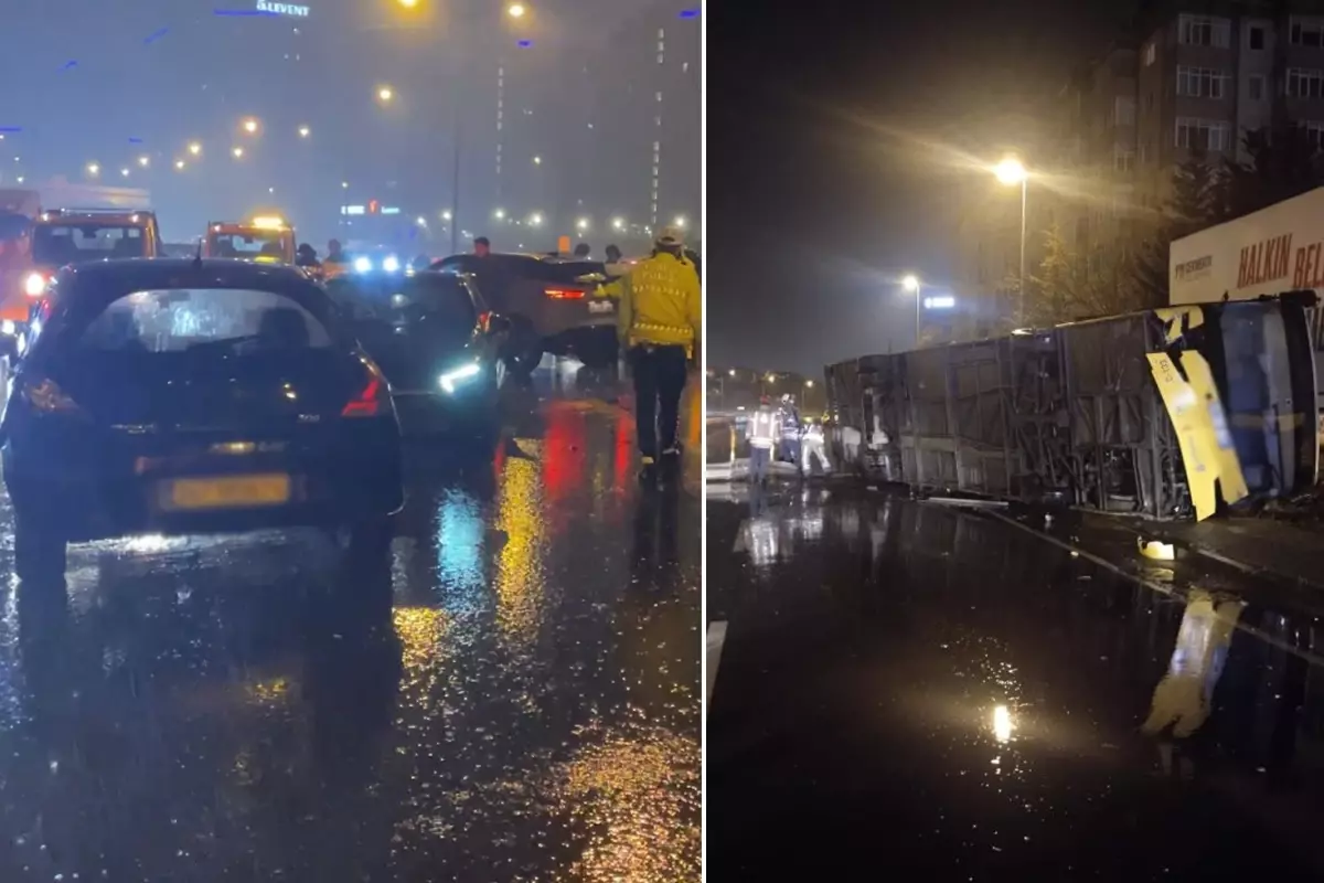 İstanbul’da Gece Boyunca Etkili Olan Sağanak Kazalara Neden Oldu