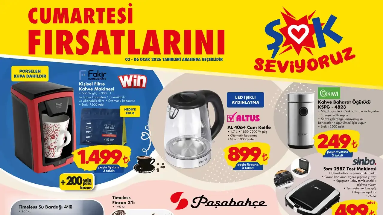 ŞOK 3 Ocak 2026 Kataloğu Yayında: Hafta Sonuna Özel Fırsatlar Raflarda ŞOK 3 Ocak 2026 Kataloğu Yayında: Hafta Sonuna Özel Fırsatlar Raflarda