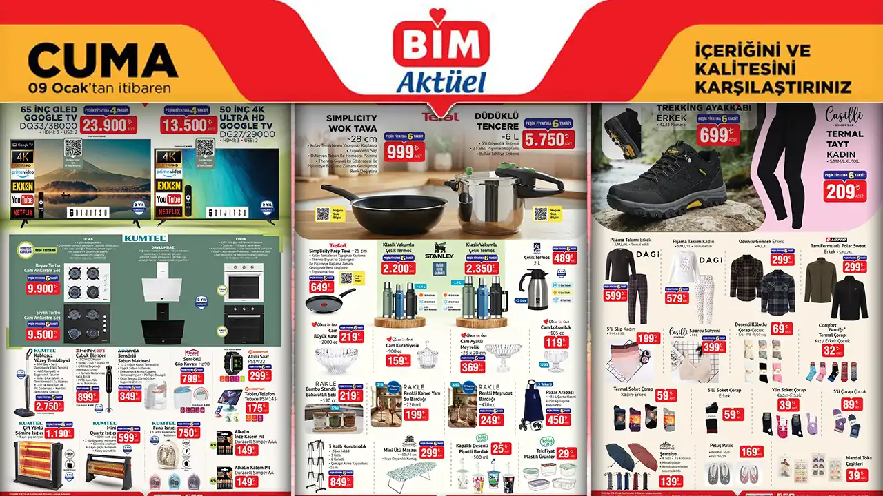 BİM 9 Ocak 2026 Aktüel Ürünler Kataloğu Yayınlandı