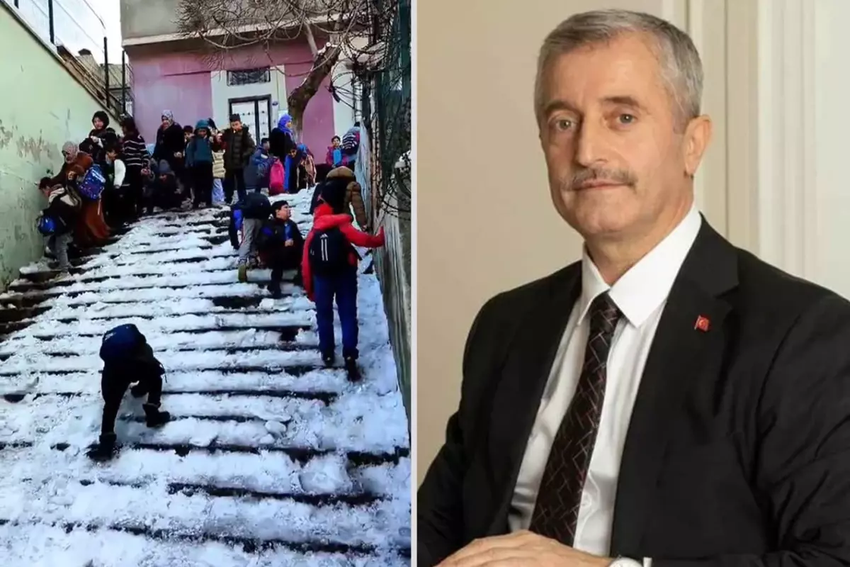 Okul Merdiveni Günlerce Buzla Kaplı Kaldı: Şahinbey’de Tepkiler Çığ Gibi