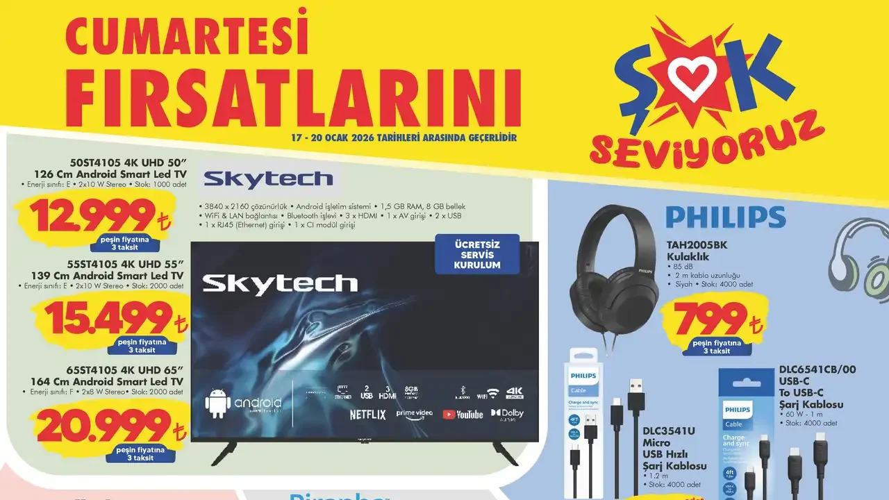 ŞOK 17 Ocak 2026 Aktüel Ürün Kataloğu Yayınlandı: Elektronikten Oyuncağa Hafta Sonu Fırsatları ŞOK 17 Ocak 2026 Aktüel Ürün Kataloğu Yayınlandı: Elektronikten Oyuncağa Hafta Sonu Fırsatları