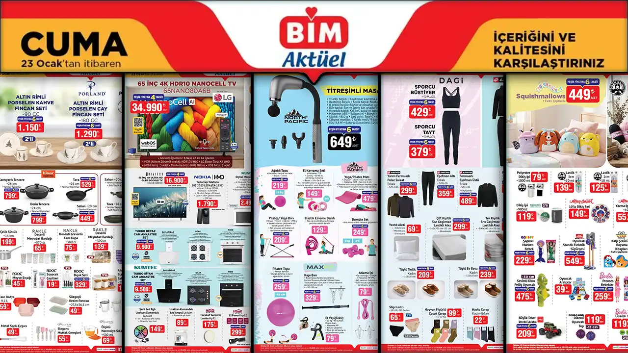 BİM 23 Ocak 2026 Aktüel Ürünler Kataloğu Yayınlandı BİM 23 Ocak 2026 Aktüel Ürünler Kataloğu Yayınlandı