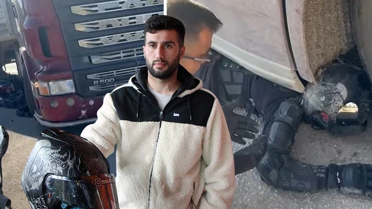 Adana’da Motosikletli Kurye TIR’ın Altında Kaldı: Ekipman Sayesinde Hayatta Kaldı