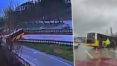 D-100’de Dehşet Anları İETT Otobüsü Bariyere Çarpıp Savruldu D-100’de Dehşet Anları İETT Otobüsü Bariyere Çarpıp Savruldu
