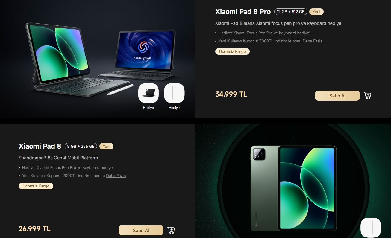 Xiaomi Pad 8 Ve Pad 8 Pro Türkiye’de Satışa Çıktı İşte Fiyatlar Ve Özellikler