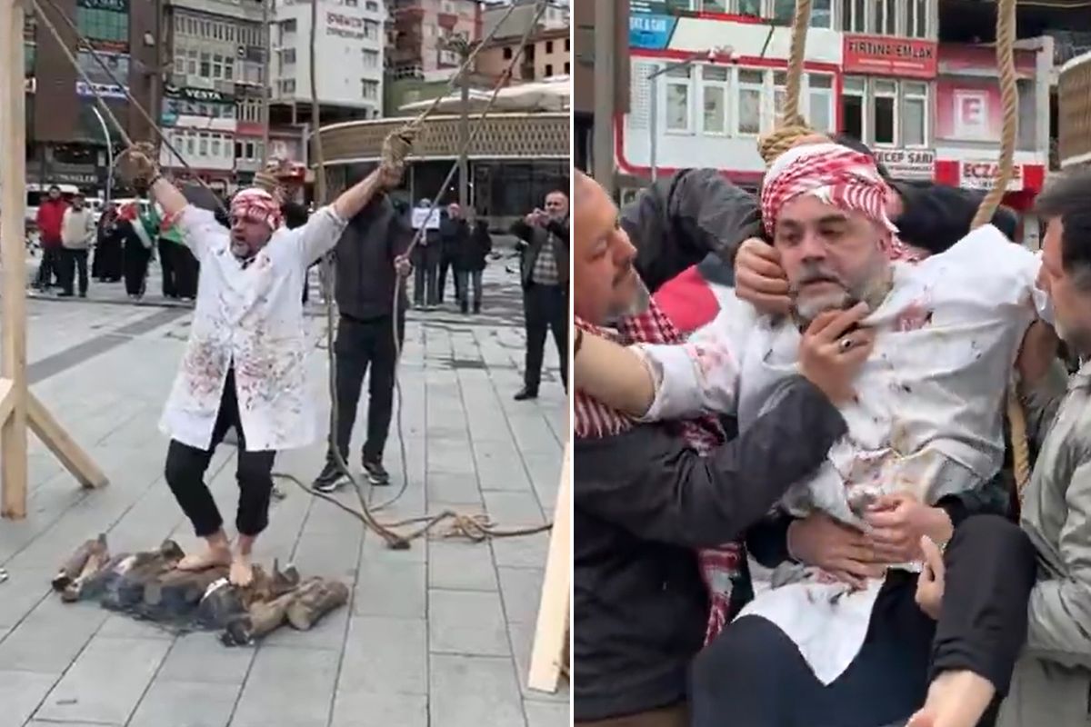 Artvin’de Protesto Sırasında İp Boynuna Sıkıştı, Vatandaşlar Hızla Müdahale Etti Artvin’de Protesto Sırasında İp Boynuna Sıkıştı, Vatandaşlar Hızla Müdahale Etti