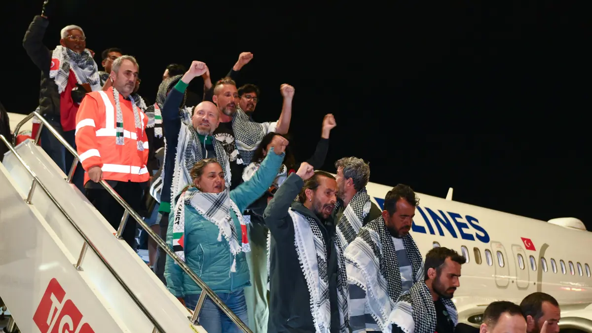 Sumud Filosu’ndaki 59 Aktivist İstanbul’a Geldi