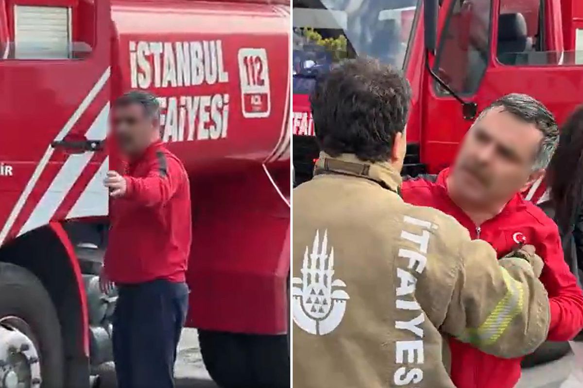 Mecidiyeköy’de Yangın Bölgesinde Gazeteci İle İtfaiye Personeli Arasında Gerginlik