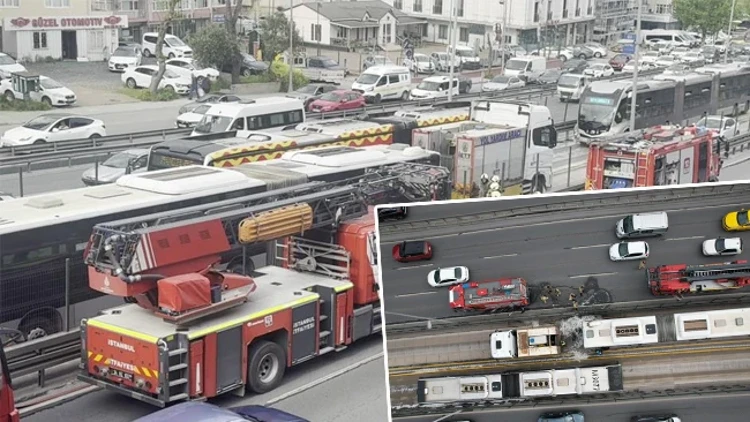 Avcılar Bahçelievler Seferinde Metrobüste Yangın Seferler Aksadı