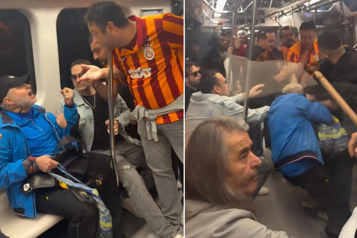 Metroda Şampiyonluk Kutlaması Sonrası Kavga Yaşlı Vatandaşa Saldırı Kamerada