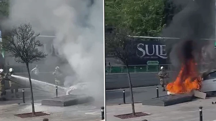 Şişli’de Otomobil Alev Alev Yandı El Frenini Unuttu Araç Yandı Şişli’de Otomobil Alev Alev Yandı El Frenini Unuttu Araç Yandı