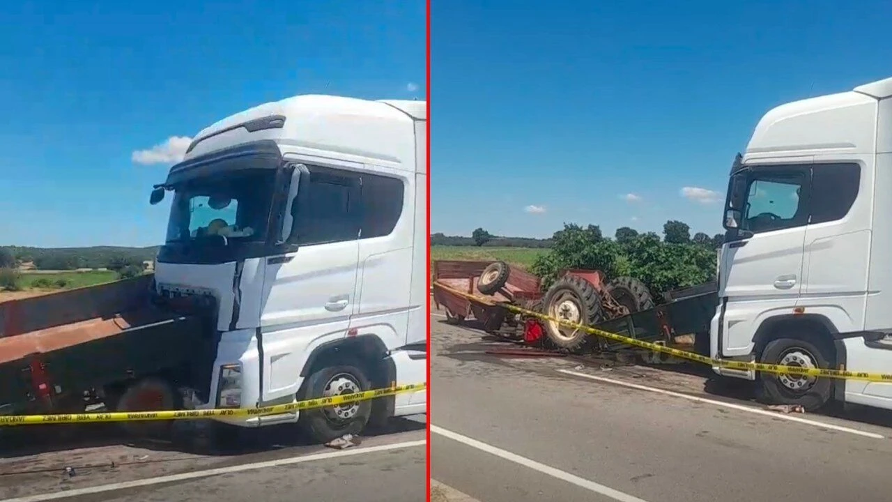Tarlaya Giderken Canından Oldu! Tırın Çarptığı Traktörün Sürücüsü Hayatını Kaybetti