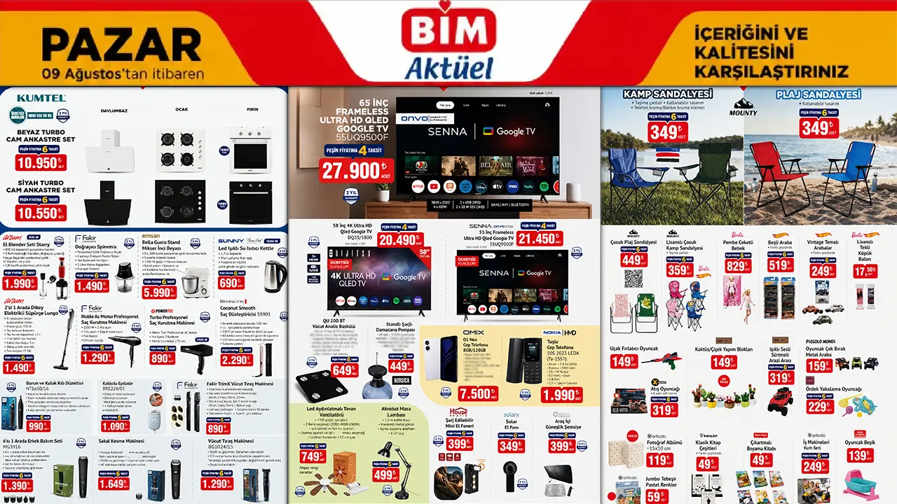BİM 9 Ağustos 2026 Aktüel Kataloğu Yayımlandı: Kamp Ürünleri ve Oyuncaklar Raflarda Yerini Alacak