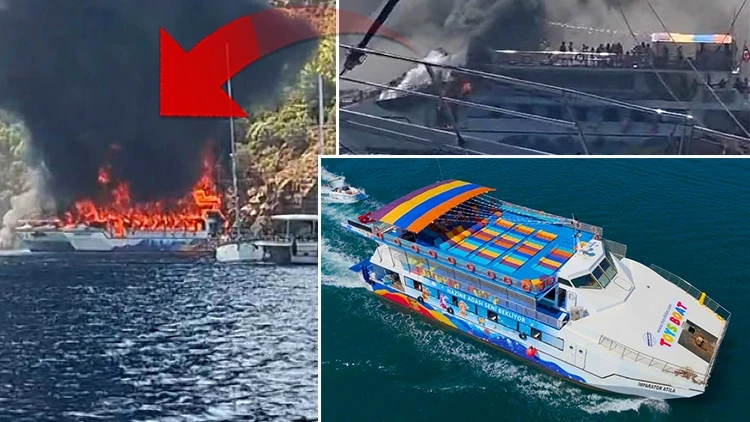Fethiye’de Gezi Teknesinde Yangın: Aralarında Çocukların Da Olduğu 115 Yolcu Denize Atladı Fethiye’de Gezi Teknesinde Yangın: Aralarında Çocukların Da Olduğu 115 Yolcu Denize Atladı