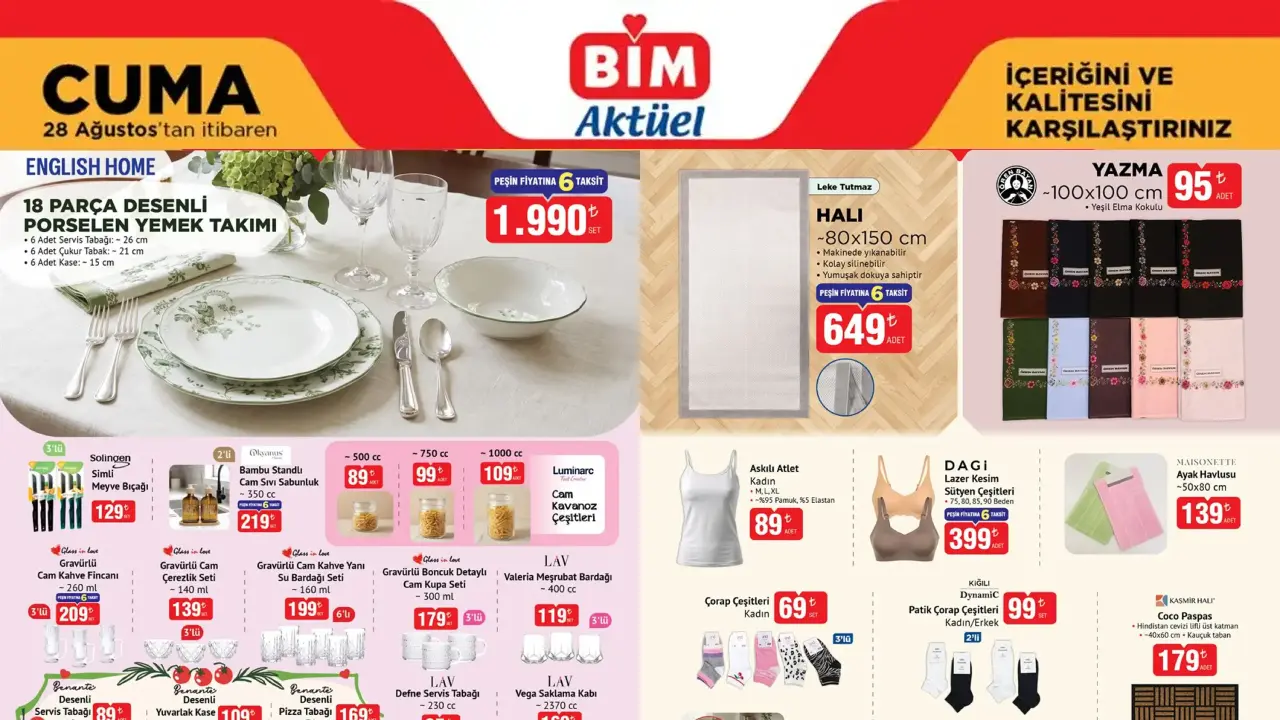 BİM 28 Ağustos 2026 Aktüel Kataloğu Açıklandı! 39 Ürün Raflara Geliyor