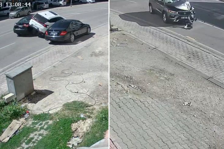 Elazığ’da Aynı Kavşakta Bir Gün Arayla İki Kaza Kameraya Yansıdı
