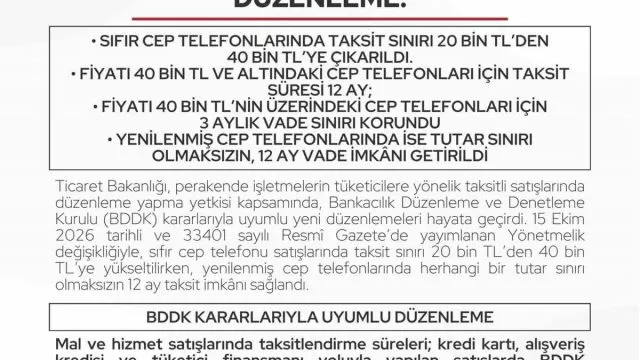 Cep Telefonlarında Taksit Limiti 40 Bin Liraya Yükseltildi
